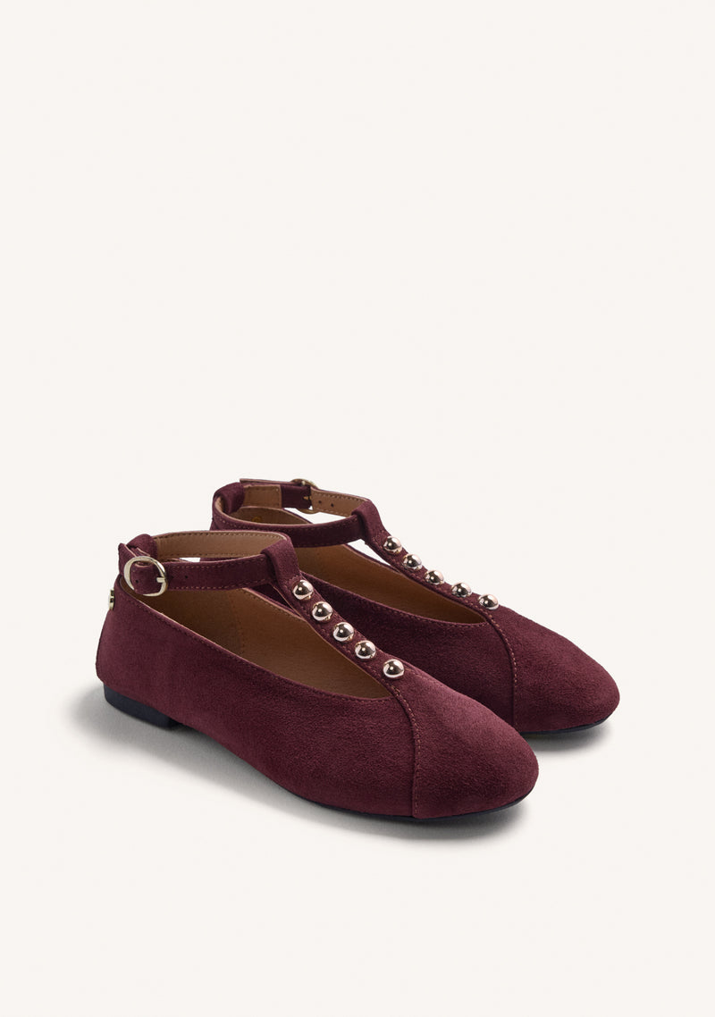 BAILARINAS BURDEOS PIEL TACHAS