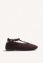 BROWN LEATHER BALLET FLATS WITH STUDS