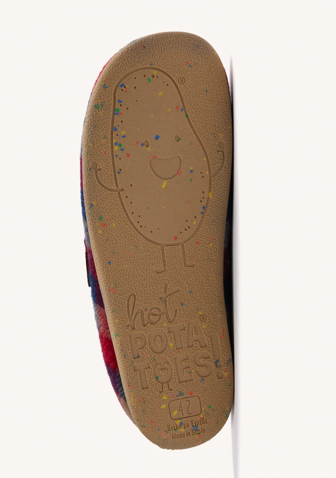 BROWN HOUSE SLIPPERS CLOG STYLE WITH PLAID