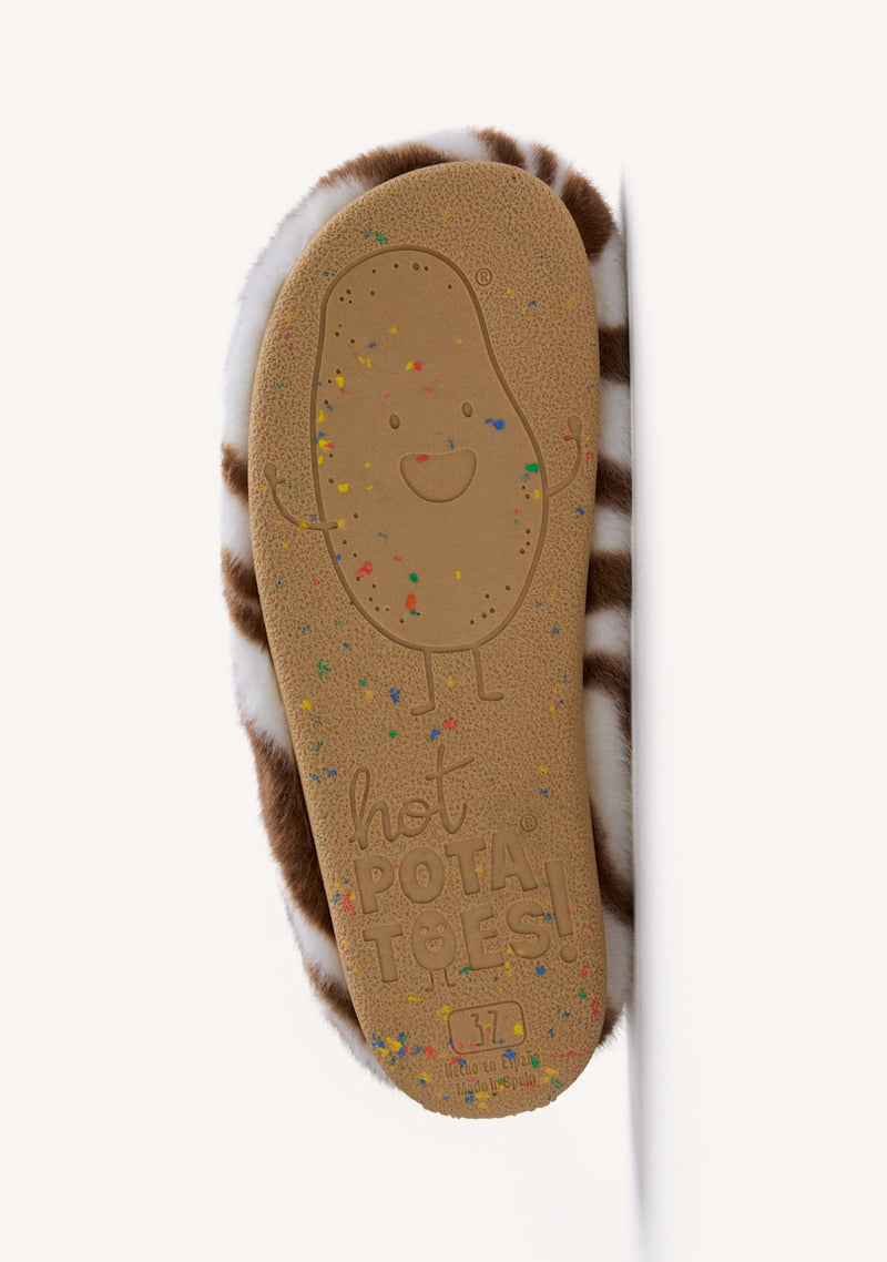 ANIMAL PRINT FUR HOUSE SLIPPERS