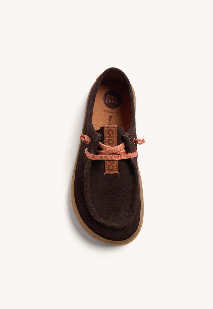 BROWN BAREFOOT NAUTICAL LEATHER LOAFERS