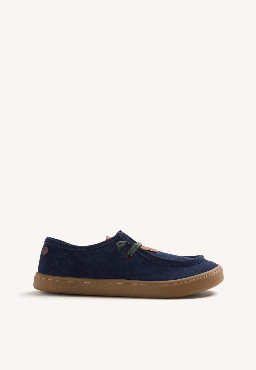 BAREFOOT NAUTICAL LOAFERS IN BLUE LEATHER
