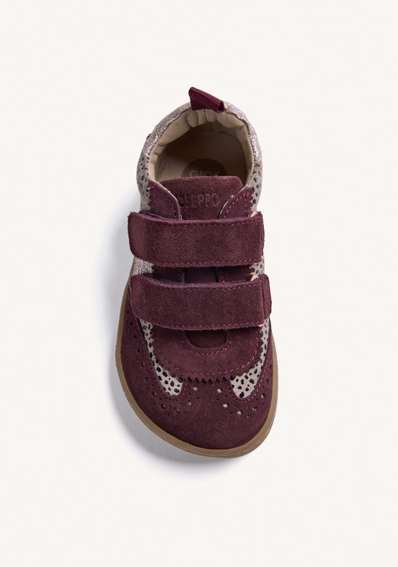 SCARPE BAREFOOT IN PELLE BURDEOS CON STAMPA ANIMALE