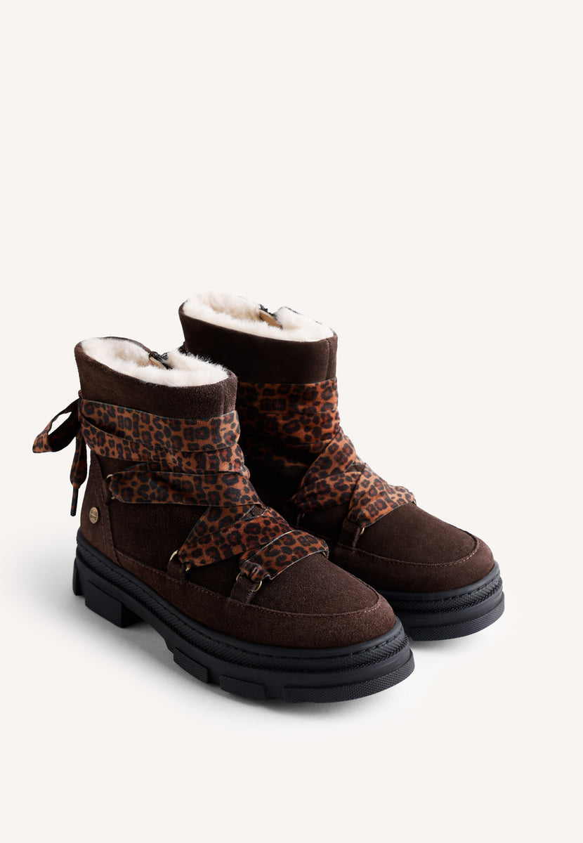 BOTTES CHOCOLAT EN CUIR