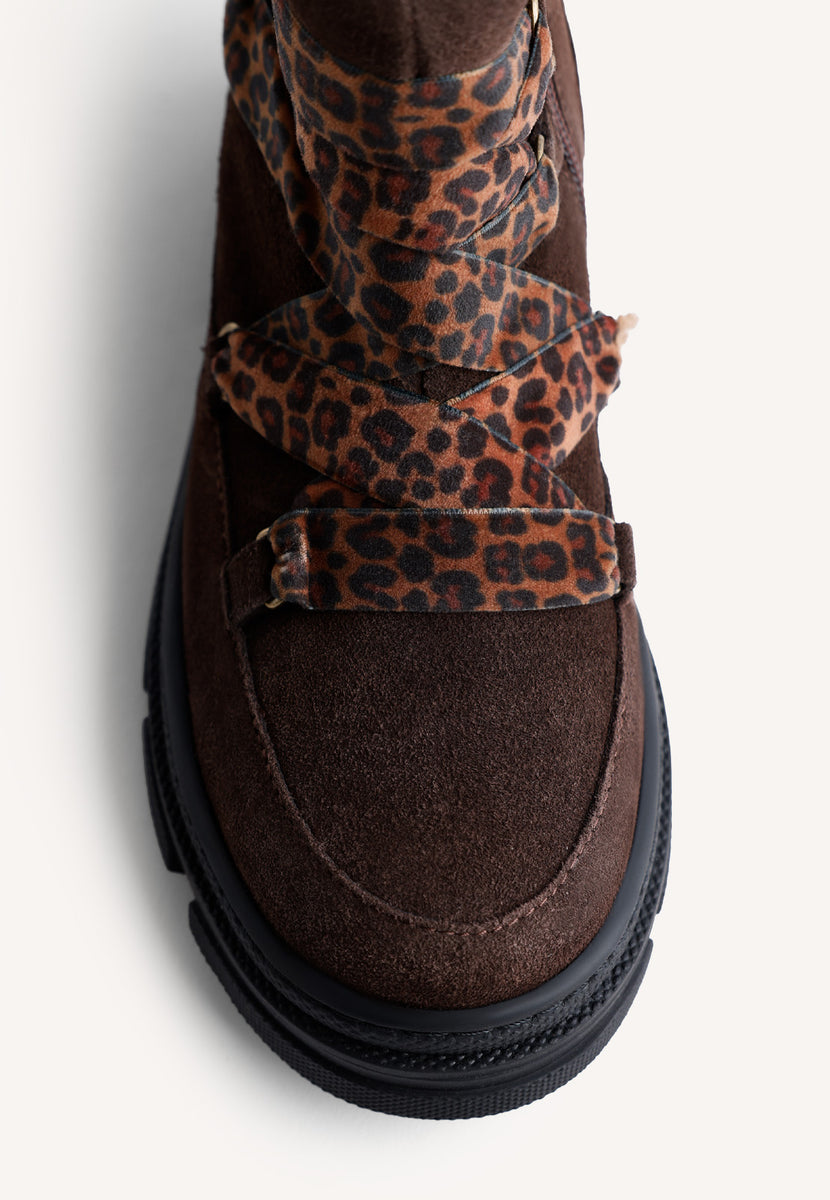 BOTTES CHOCOLAT EN CUIR