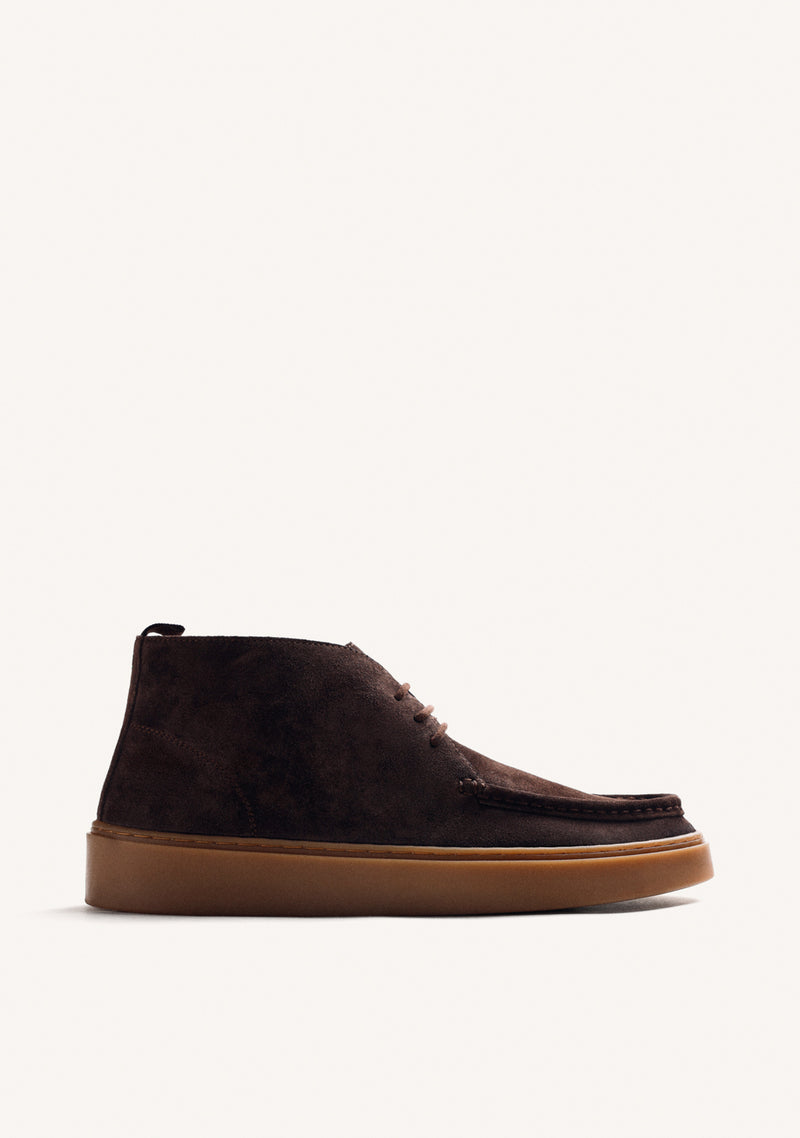 WALLABEE BROWN LEATHER ANKLE BOOTS