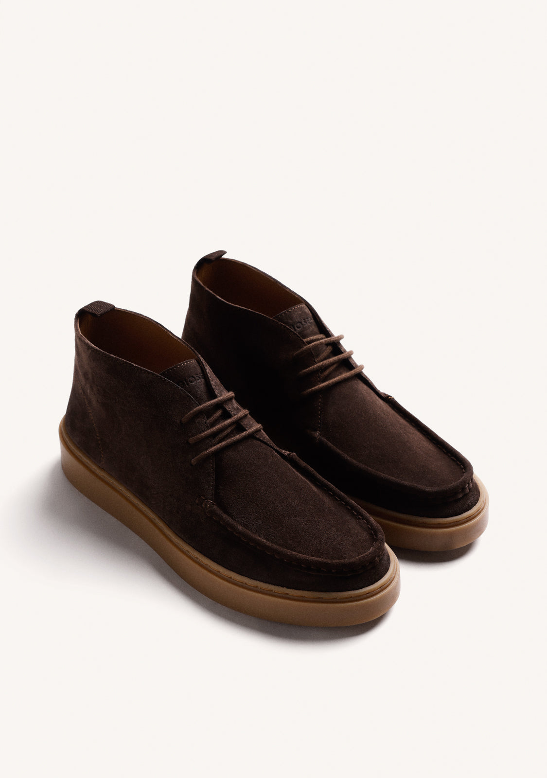 WALLABEE BROWN LEATHER ANKLE BOOTS