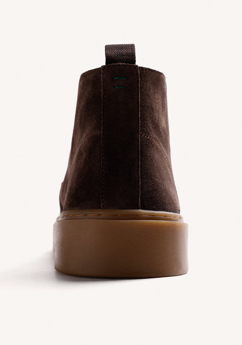 WALLABEE BROWN LEATHER ANKLE BOOTS