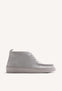 GREY WALLABEE STYLE LEATHER ANKLE BOOTS