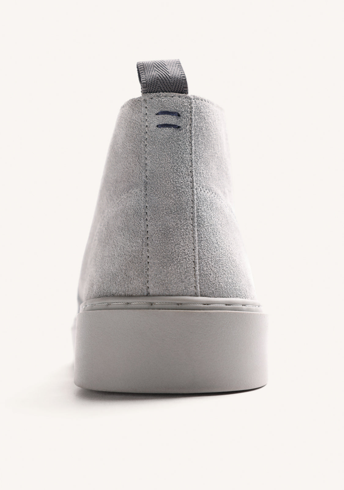GREY WALLABEE STYLE LEATHER ANKLE BOOTS