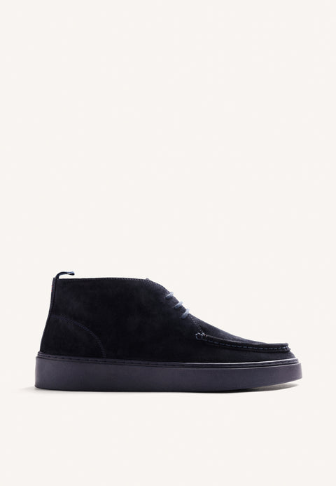 BLUE WALLABEE LEATHER ANKLE BOOTS