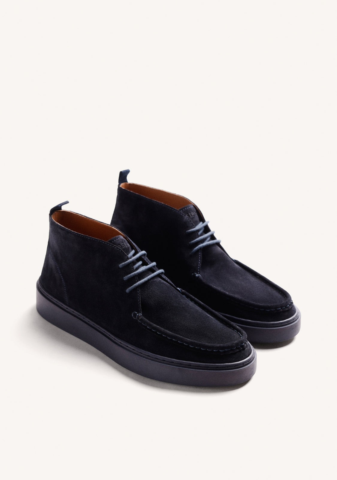 BLUE WALLABEE LEATHER ANKLE BOOTS