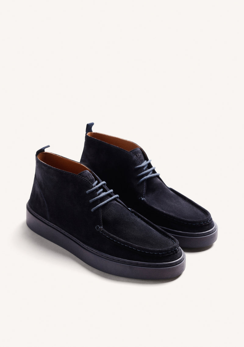 BLUE WALLABEE LEATHER ANKLE BOOTS