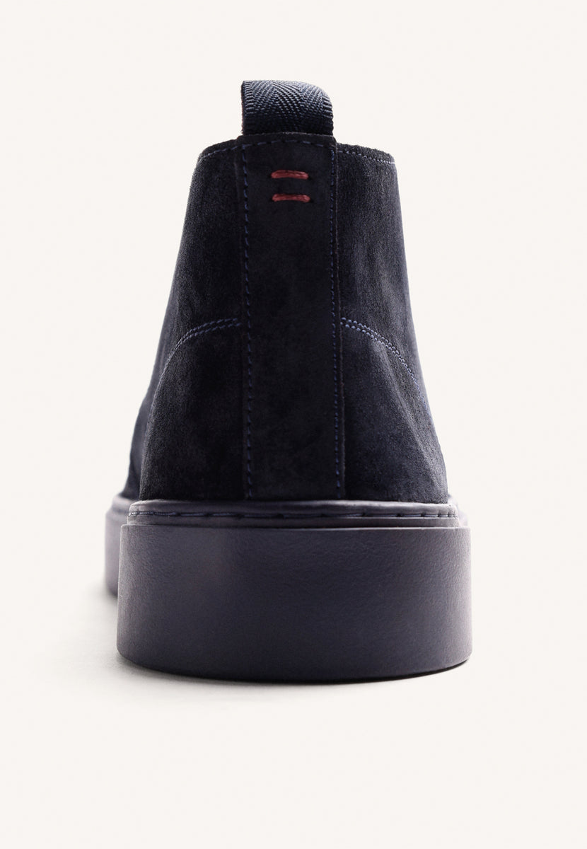 BLUE WALLABEE LEATHER ANKLE BOOTS