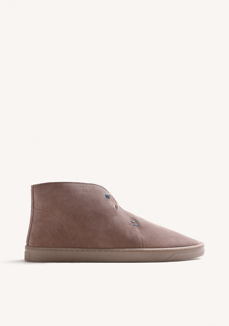 TAUPE LEATHER ANKLE BOOTS