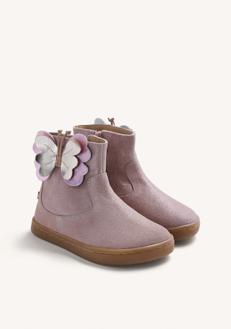 BAREFOOT LEATHER ANKLE BOOTS WITH BUTTERFLY