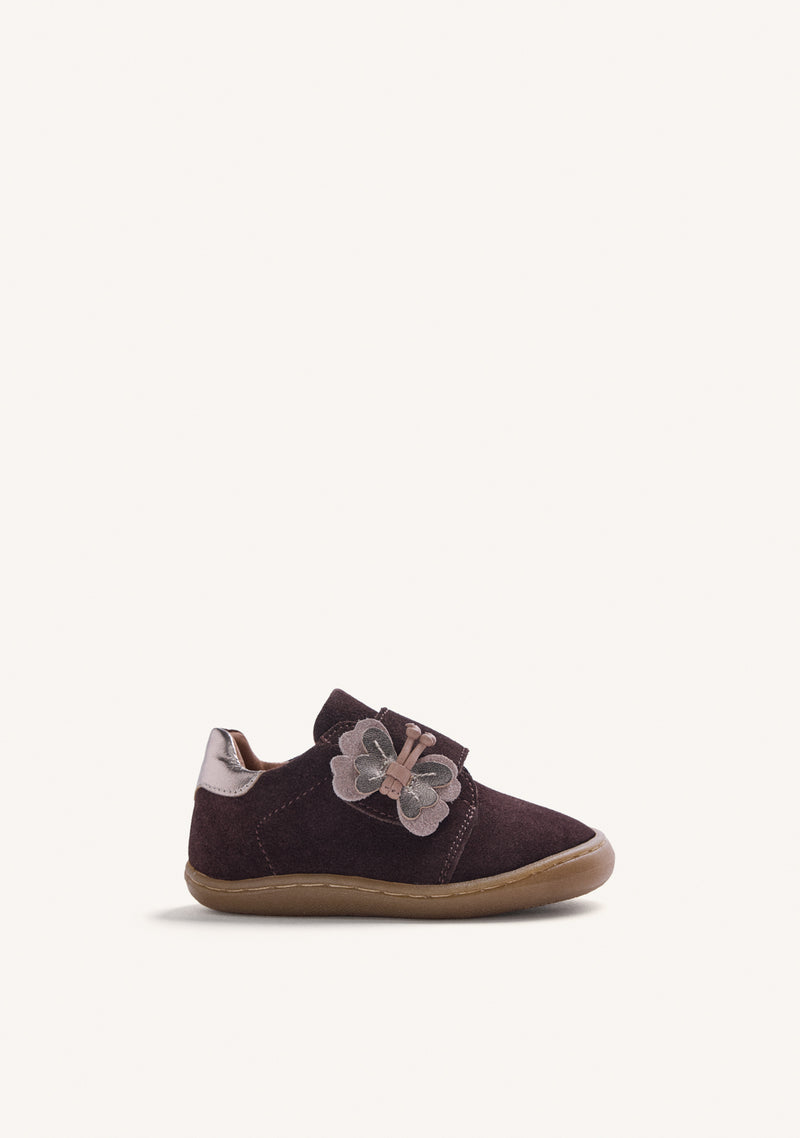 BROWN BAREFOOT LEATHER SNEAKERS WITH SHINE