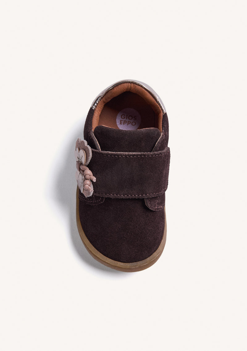BROWN BAREFOOT LEATHER SNEAKERS WITH SHINE