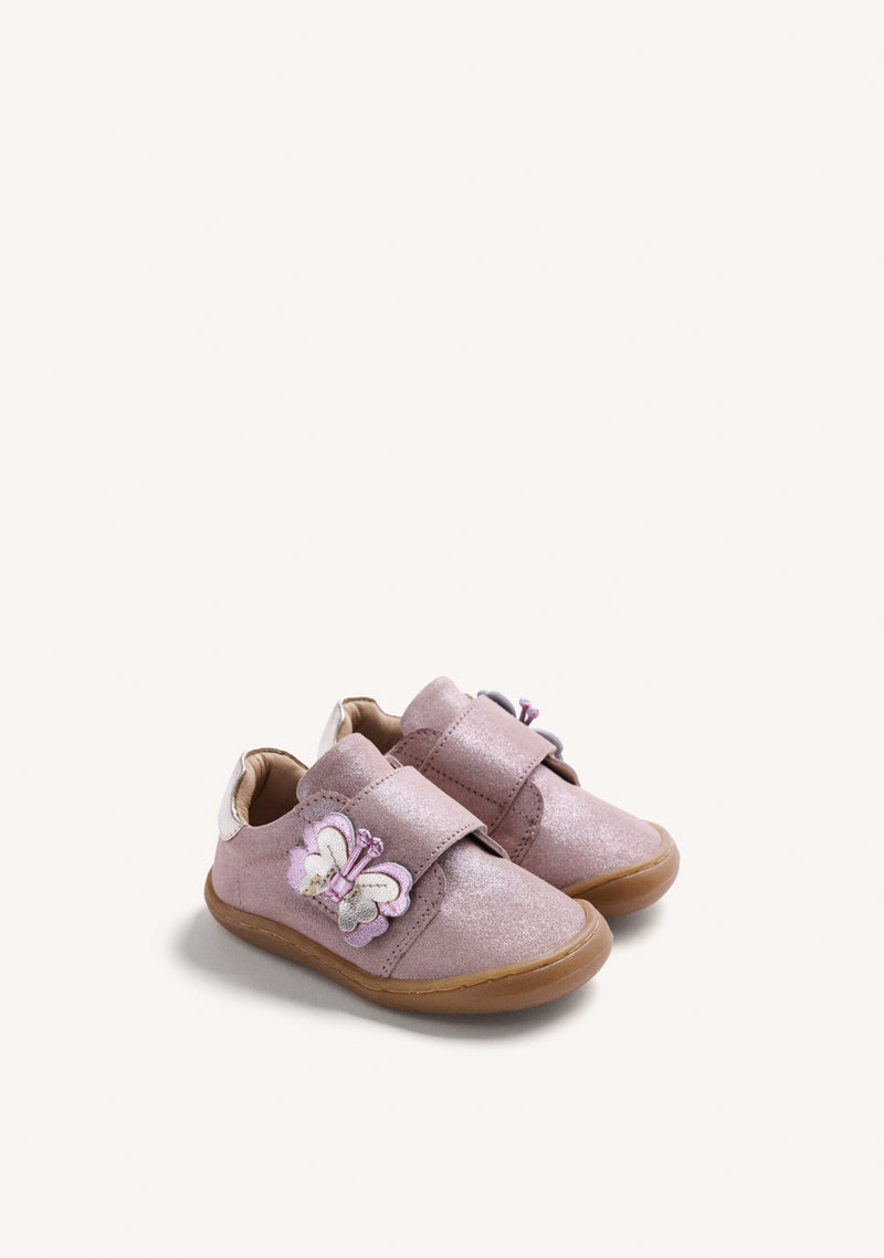 PINK BAREFOOT LEATHER SHINY SNEAKERS
