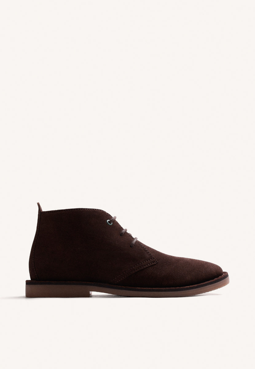 BROWN SAFARI LEATHER ANKLE BOOTS