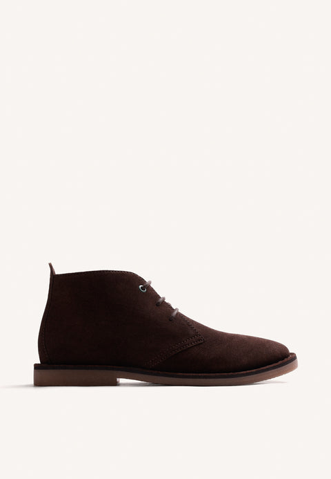 BROWN SAFARI LEATHER ANKLE BOOTS