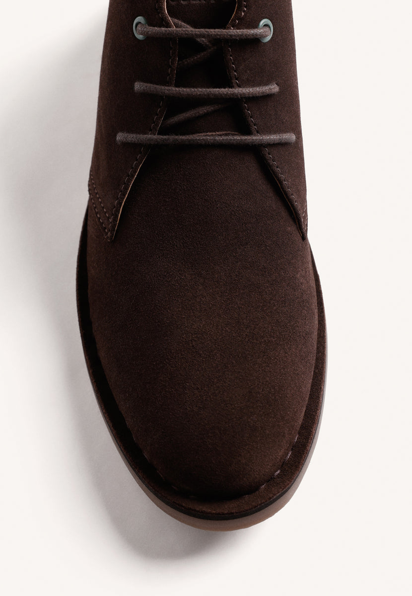 BROWN SAFARI LEATHER ANKLE BOOTS