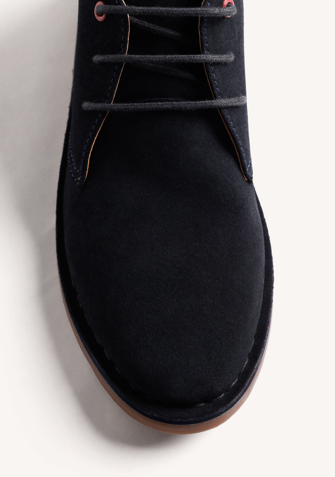 NAVY BLUE SAFARI LEATHER ANKLE BOOTS