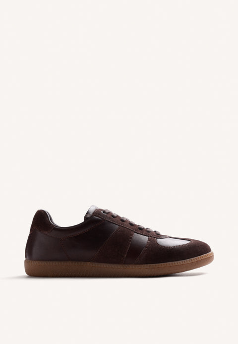 BASKETS MARRON EN CUIR