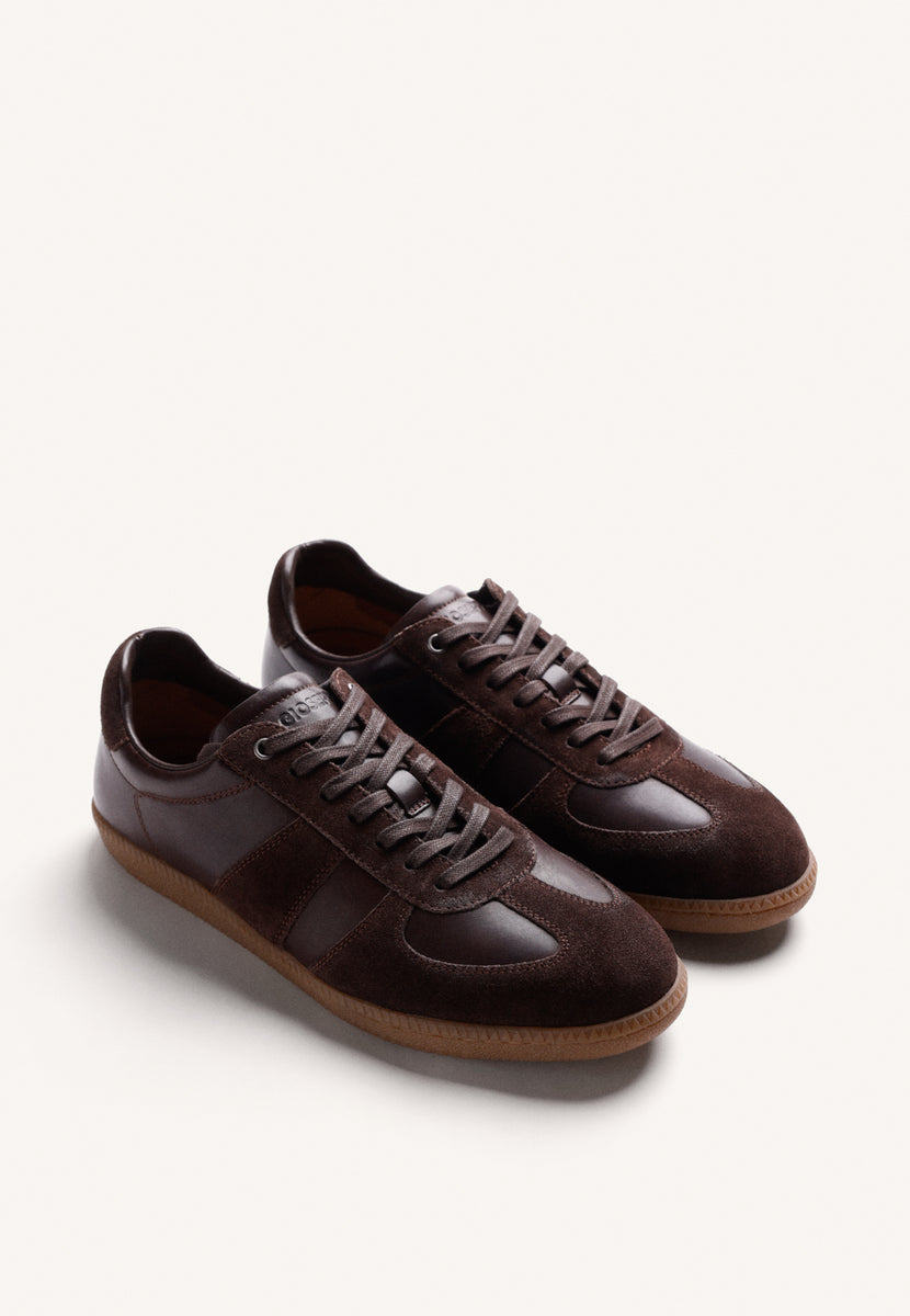 BASKETS MARRON EN CUIR