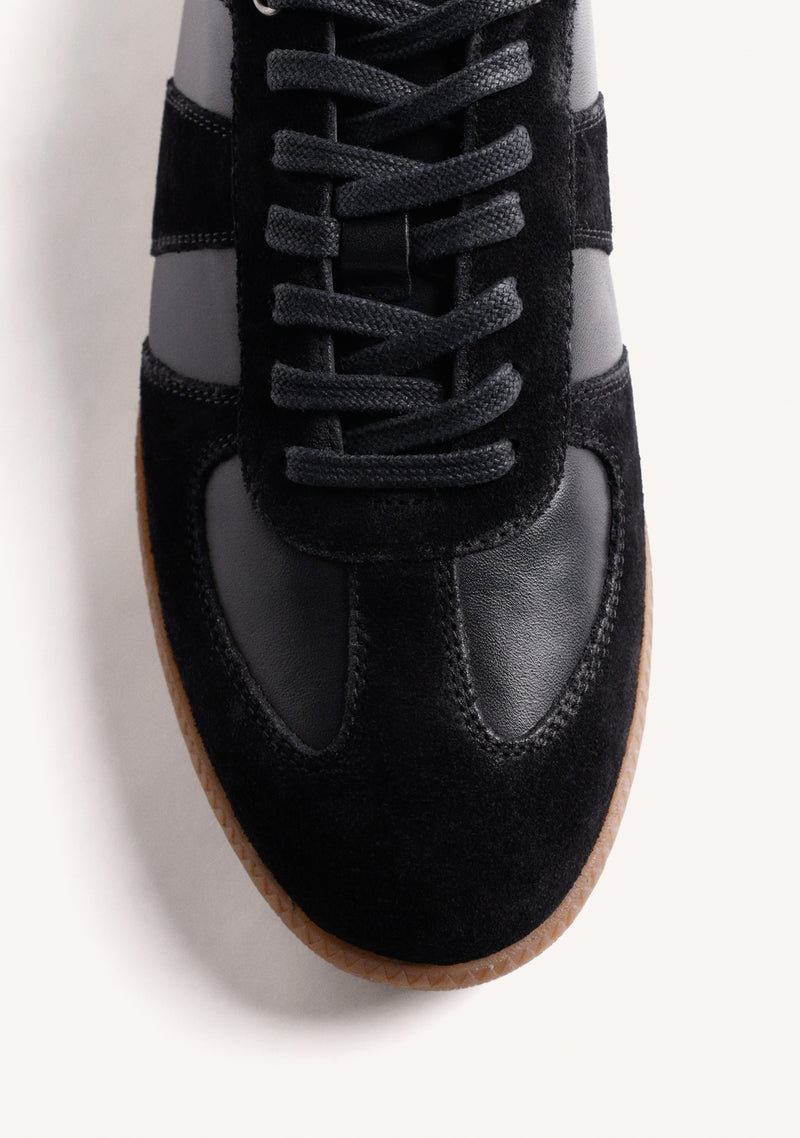 BLACK LEATHER SNEAKERS