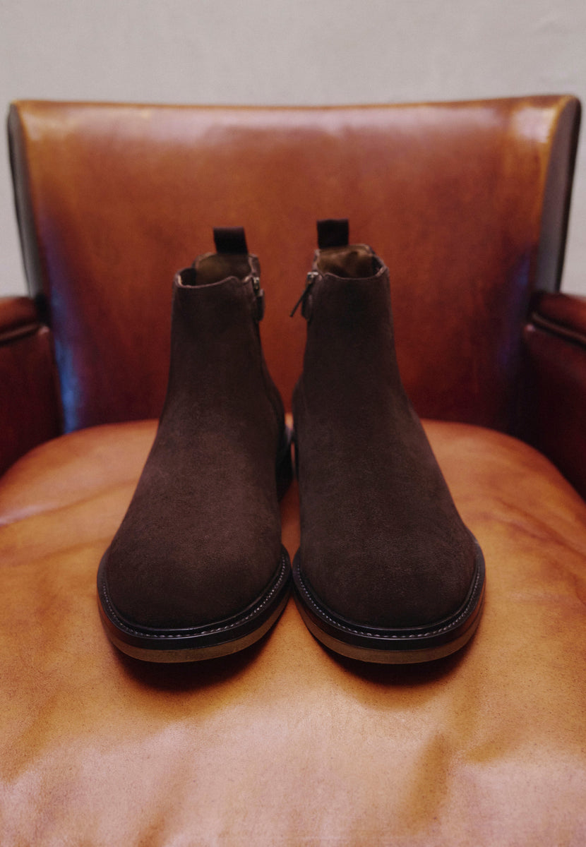 BOTTINES CHELSEA MARRON EN CUIR