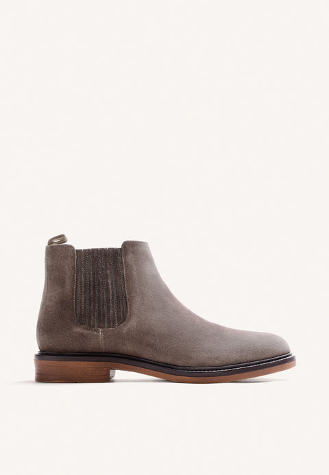 STIVALETTI CHELSEA TAUPE IN PELLE