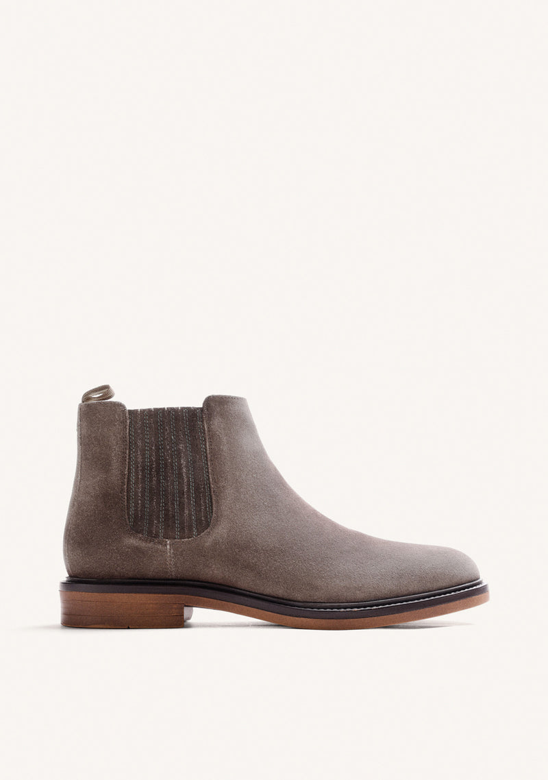 TAUPE CHELSEA LEATHER ANKLE BOOTS