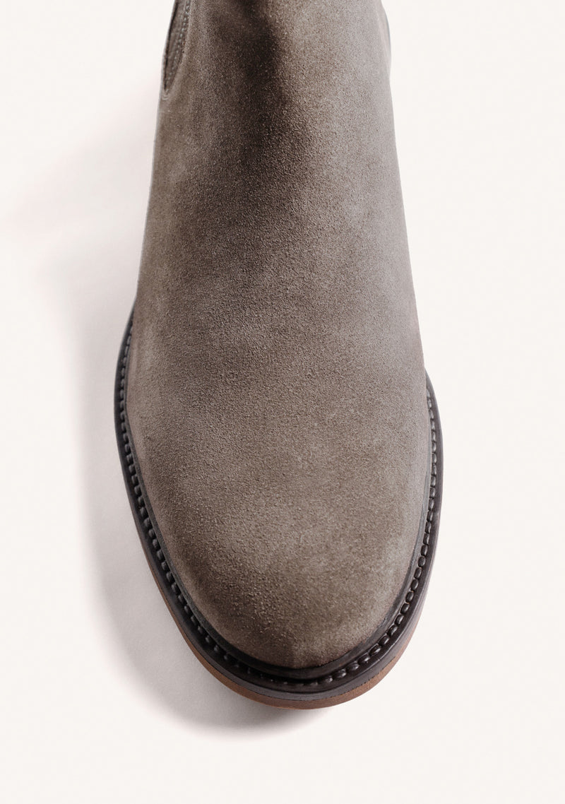 TAUPE CHELSEA LEATHER ANKLE BOOTS