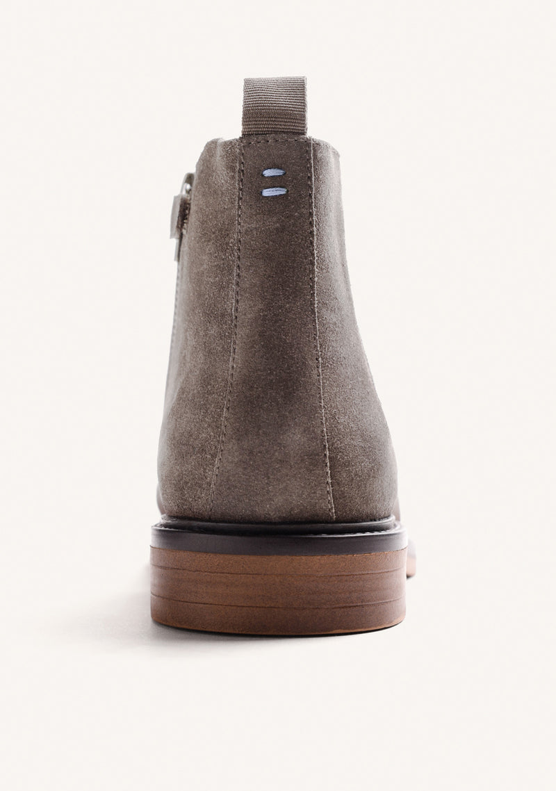 TAUPE CHELSEA LEATHER ANKLE BOOTS