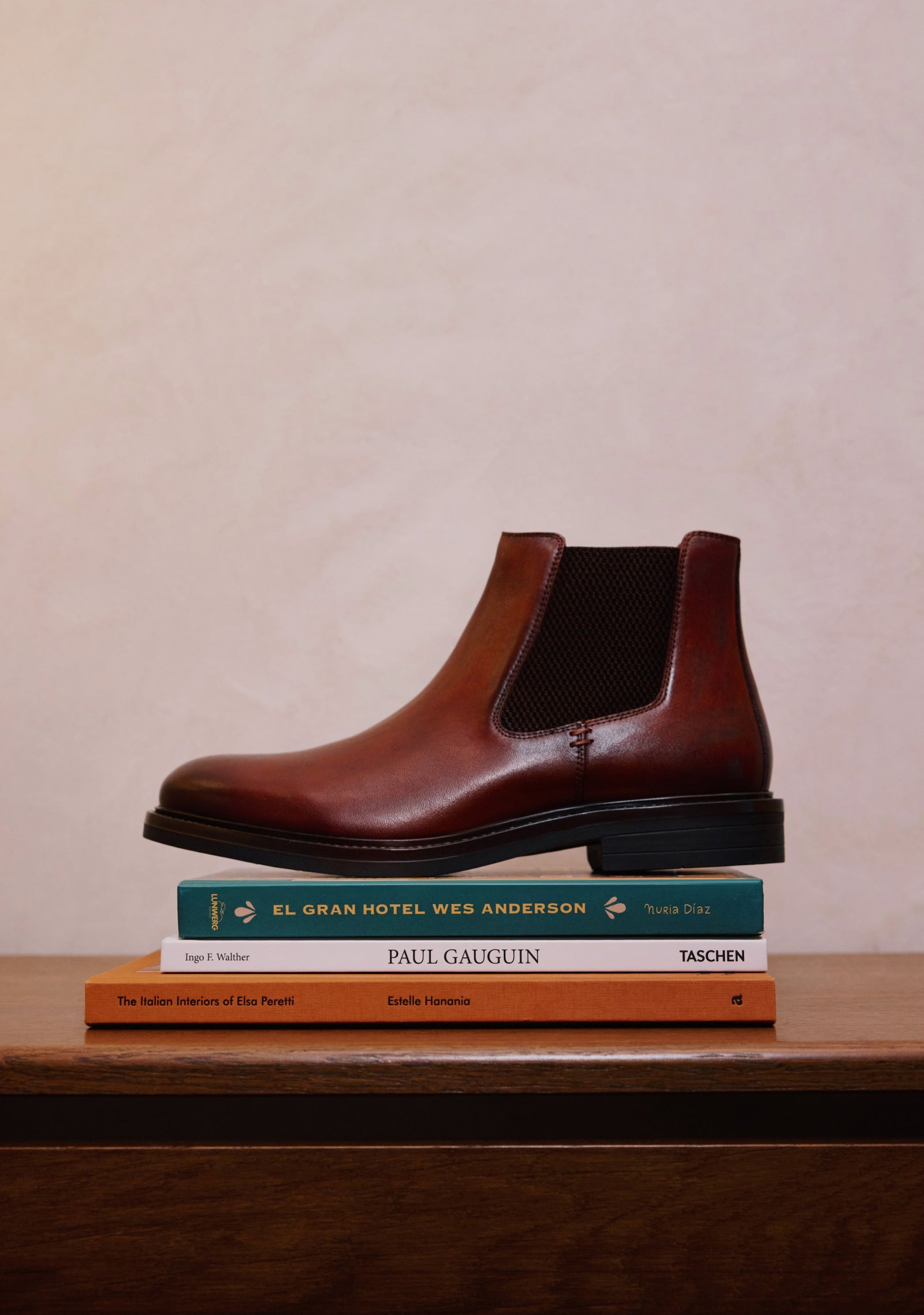 BROWN CHELSEA LEATHER ANKLE BOOTS