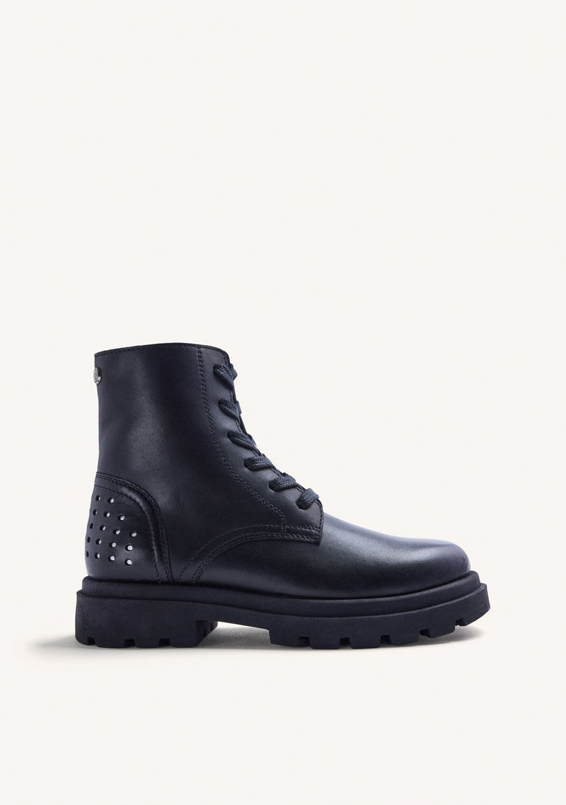 BOTAS NEGRO PIEL CON CREMALLERA