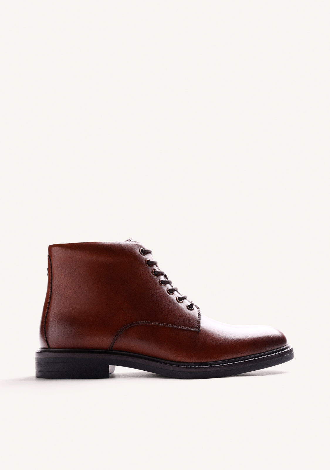 BROWN LEATHER ANKLE BOOTS