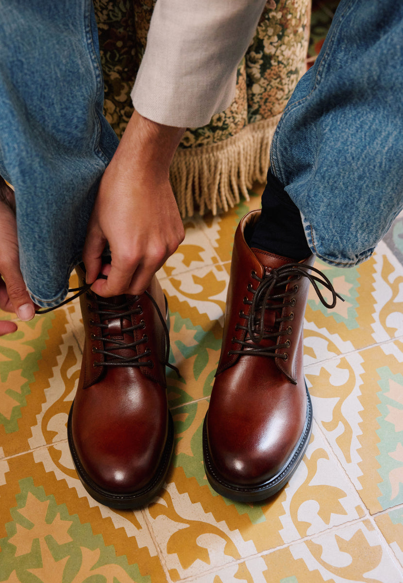 BOTTINES MARRON EN CUIR