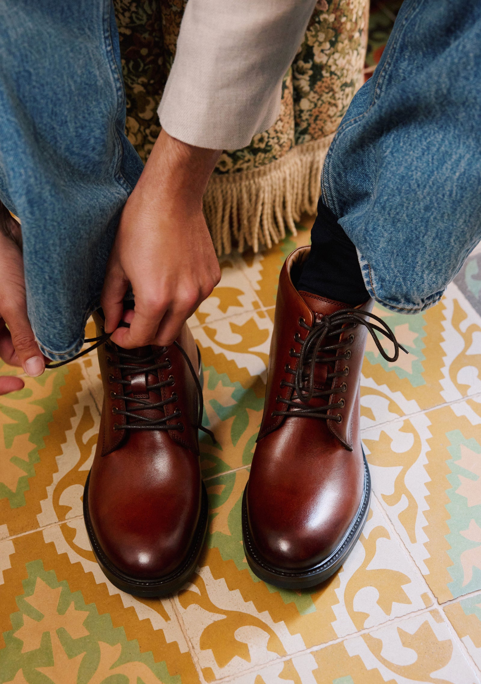 BROWN LEATHER ANKLE BOOTS