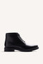 BLACK LEATHER ANKLE BOOTS