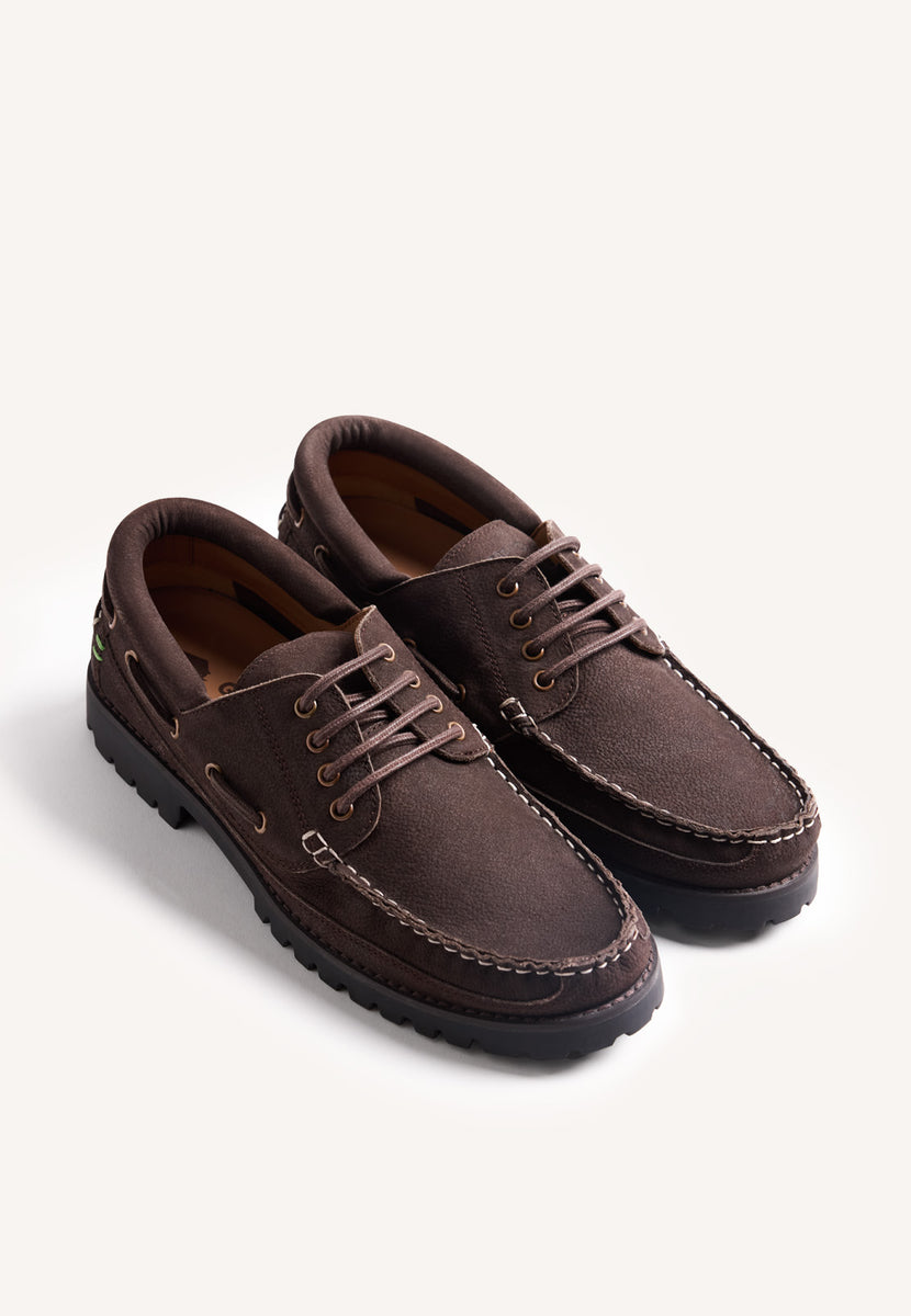 MOCASSINI NAUTICI MARRONI IN PELLE