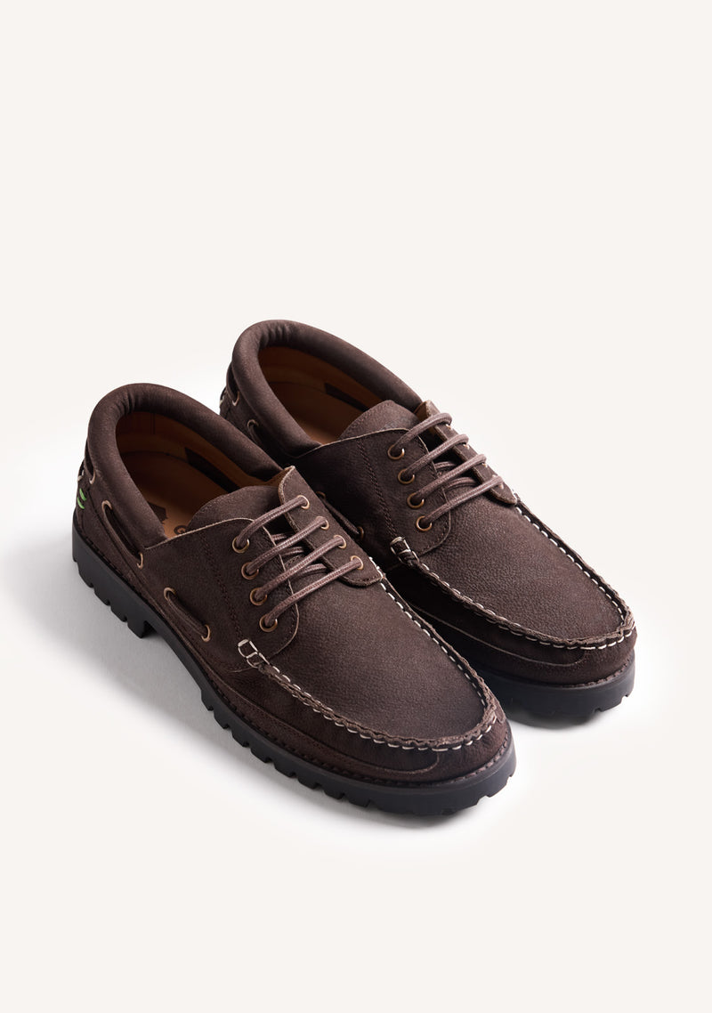 MOCASSINI NAUTICI MARRONI IN PELLE