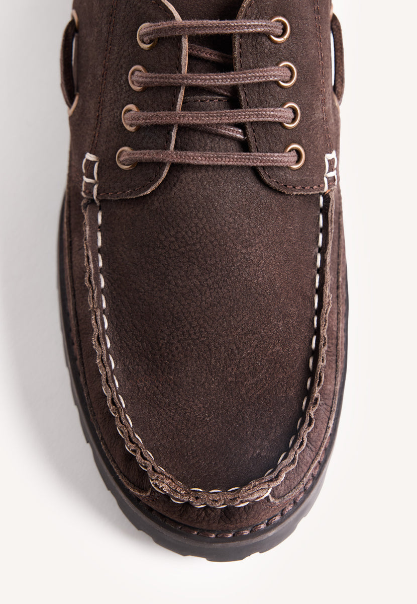MOCASSINI NAUTICI MARRONI IN PELLE