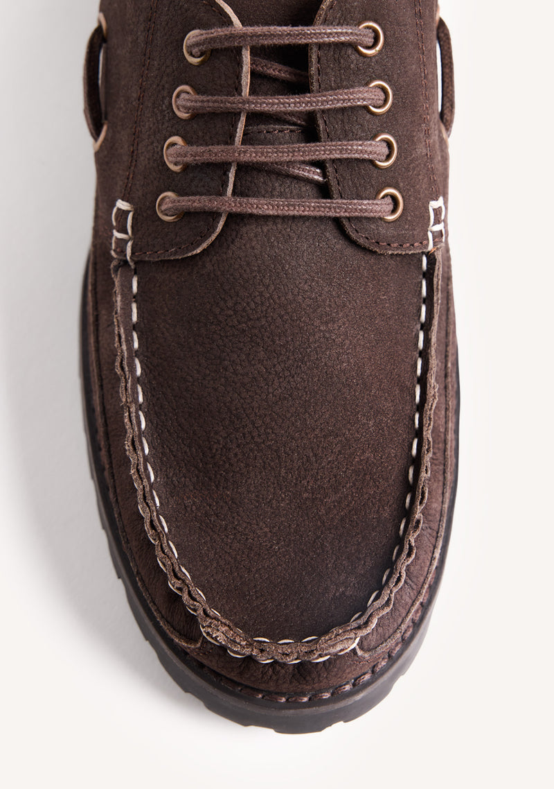 MOCASSINI NAUTICI MARRONI IN PELLE