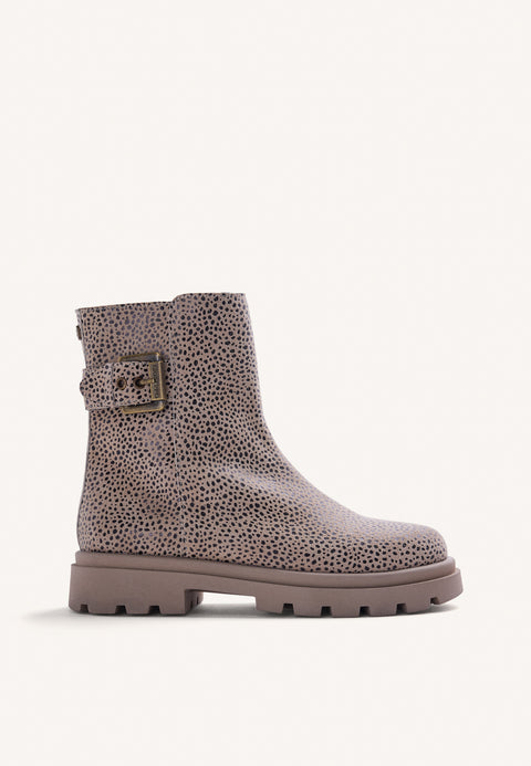 ANIMAL PRINT LEATHER BOOTS