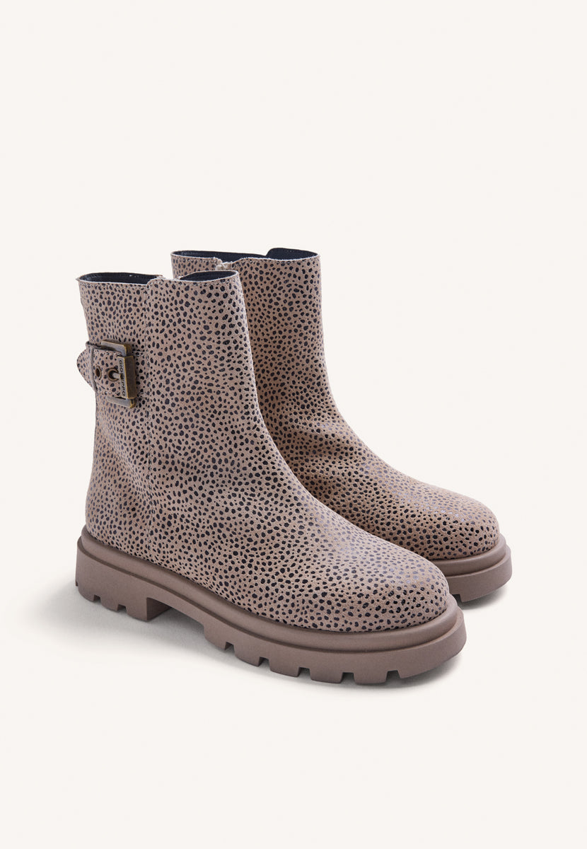 ANIMAL PRINT LEATHER BOOTS