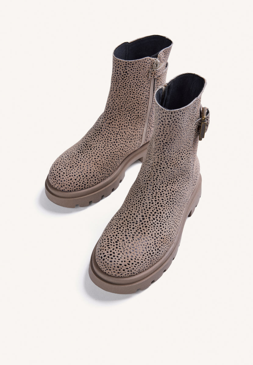ANIMAL PRINT LEATHER BOOTS