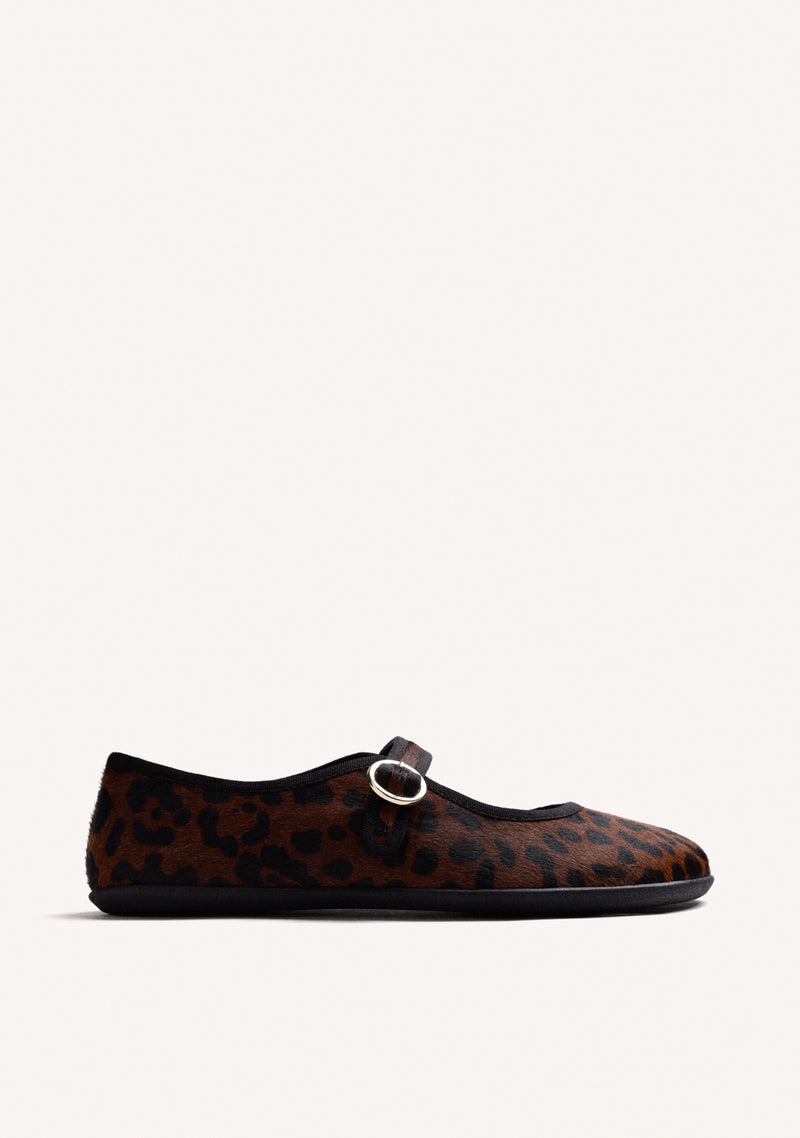BAREFOOT LEATHER ANIMAL PRINT BALLET FLATS