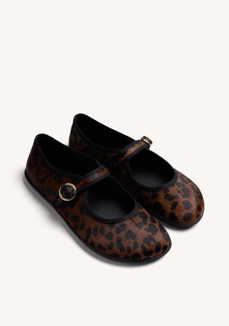 BAREFOOT LEATHER ANIMAL PRINT BALLET FLATS